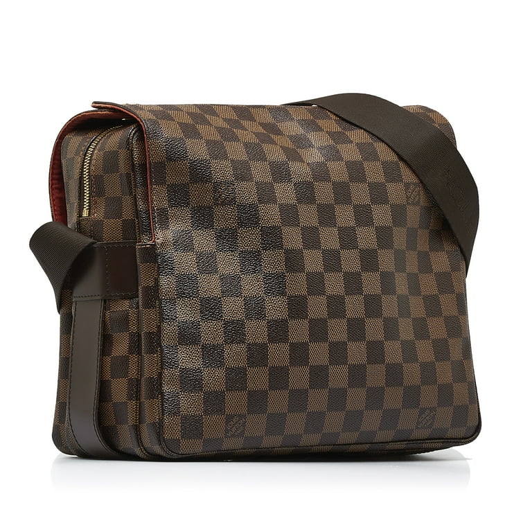 used Unisex Pre-owned Authenticated Louis Vuitton Damier Ebene Naviglio Canvas Brown Crossbody Bag, Adult Unisex, Size: Small
