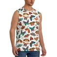 thumbnail image 2 of Yiaed Colorful Butterfly Print Men's Singlet Vests Summer Running Muscle Tank Tops Gym Undershirt Round Neck Sleeveless for man, 2 of 5