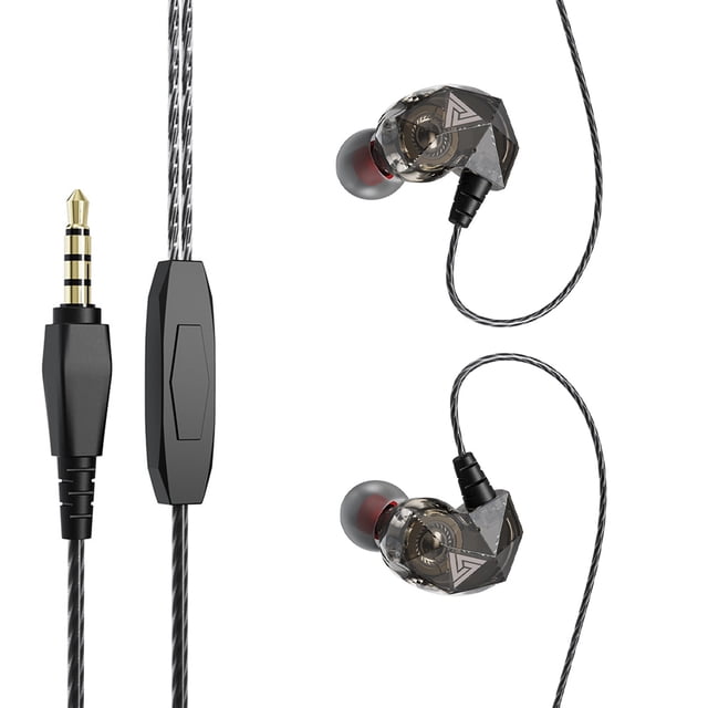 QKZ Auriculares con cable Auriculares con sonido de alta fidelidad Auriculares deportivos de 3,5 mm Auriculares internos para teléfono, Negro seitruly EL002610-05B
