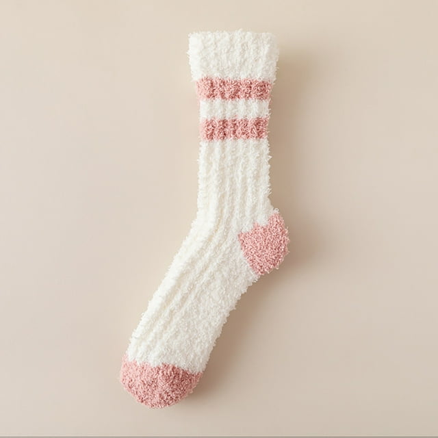 Chaussettes à Moins de 5$ Roses Chaudes Douces Confort Hiver Épaissi Chaussettes de Sommeil Chaudes pour Femmes