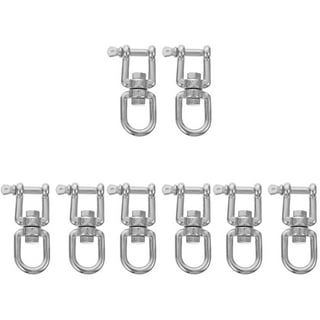  2+1 Heavy Duty 304 Stainless Steel Swivel Ring Double Ended Swivel  Eye Hook with SUS304 Snap Hooks for Web Tree Swing, Swing Spinner Hanger,  Reliable and Safe (M6) : Toys & Games