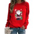 thumbnail image 3 of Sudadera con cuello redondo y manga larga para otoño e invierno, con estampado de Papá Noel, jersey navideño, ropa de calle, sudadera navideña informal, 3 of 5