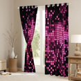 thumbnail image 3 of Manfei Futuristic Cubes Blackout Curtains Set of 2 (52x84 Each) for Female Men,Black Pink Plaid Window Curtains,Geometric Grid Curtains and Drapes,Lightweight Room Decor, 3 of 6