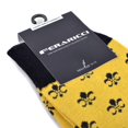 thumbnail image 5 of Men's Fleur de Lis Patterned Premium Cotton Dress Casual Crew Socks - Classic French Fleur-de-Lis Style for Men-Mardi Gras Theme, 5 of 8