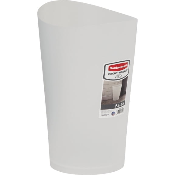 Rubbermaid Spa Works Vanity Wastebasket - Plastic - 1 Pack, 2.25 Gal, Clear