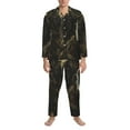 thumbnail image 3 of Salouo Western Desert Skull Cowboy Print Button-Front Long Sleeve Pajama Set for Men, Soft 2Pjs Men's Long Sleeve Sleepwear-Small, 3 of 7