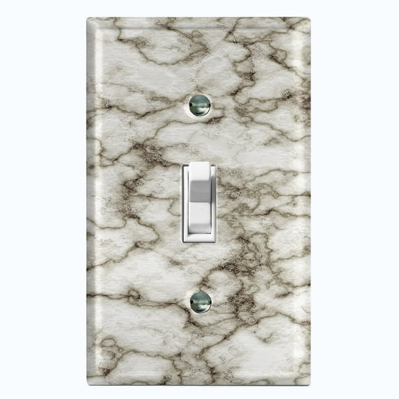 Metal Light Switch Plate Outlet Cover (Image of Marble Gray MAR031)