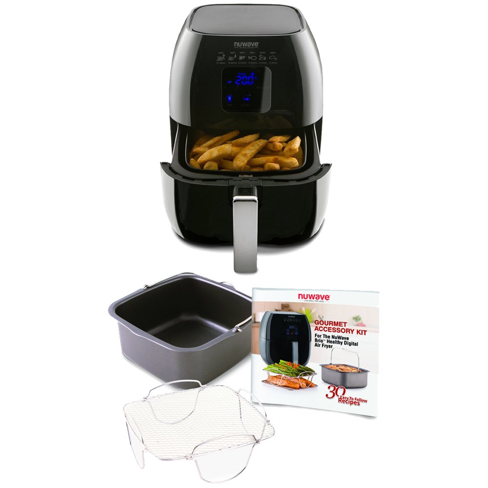 Nuwave Brio Healthy Digital Air Fryer and Brio Air Fryer Accessory Pack