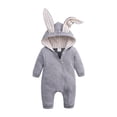 thumbnail image 2 of Body de Manga larga con orejas de conejo grande Sunnimix para recién nacido Unisex bebé Gris 9-12 meses, 2 of 8