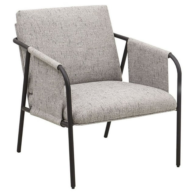 INK+IVY Ryan Transitional Solid Wood and Fabric Accent Chair in Gray/Black