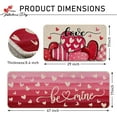 thumbnail image 3 of Valentine''s Day Love Pink Kitchen Rugs Set of 2, Red Heart Be Mine Polka Dot Stripes Plaid Kitchen Mats Decor, Anniversary Wedding Holiday Floor Door Mat Home Decorations -17x29 and 17x47 Inch, 3 of 6