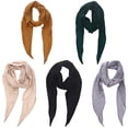thumbnail image 2 of Coofit Spring Scarf Solid Color Lightweight Cotton Linen Scarf Neck Scarf for Men Women, 2 of 10