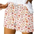 thumbnail image 2 of LEBONYARD Plus Size Shorts Clearance,Women's Shorts for a Fun and Casual Day Out,Women Summer Printed Lace Up Elastic Pocket Casual Shorts Multicolor M, 2 of 5