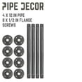 thumbnail image 3 of 1/2 In  X 12 In  Pipe Table Legs - 4 Pack, 3 of 10
