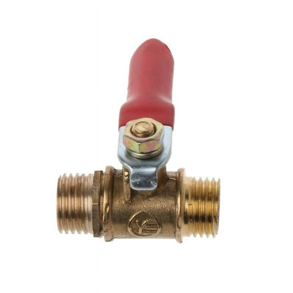 AOOOWER 1/4" Male and Male Thread Brass Ball for Valve Dual-direction Shut Off Switch with Lever Handle BSP Thread Pipe Fitting