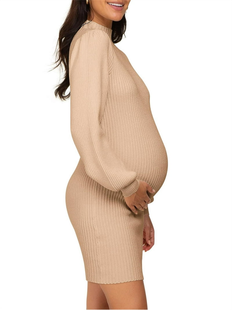 knee length dresses for ladies Blush Striped Maternity Short Dress main image 0