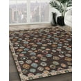 thumbnail image 2 of Ahgly Company Indoor Round Abstract Bakers Brown Abstract Area Rugs, 3' Round, 2 of 6