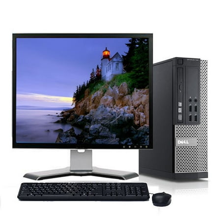 Refurbished Dell Optiplex Windows 10 Pro SFF Desktop Computer with an Intel Quad Core i5 CPU 4GB RAM 1TB HD DVD-RW Wifi and a 19