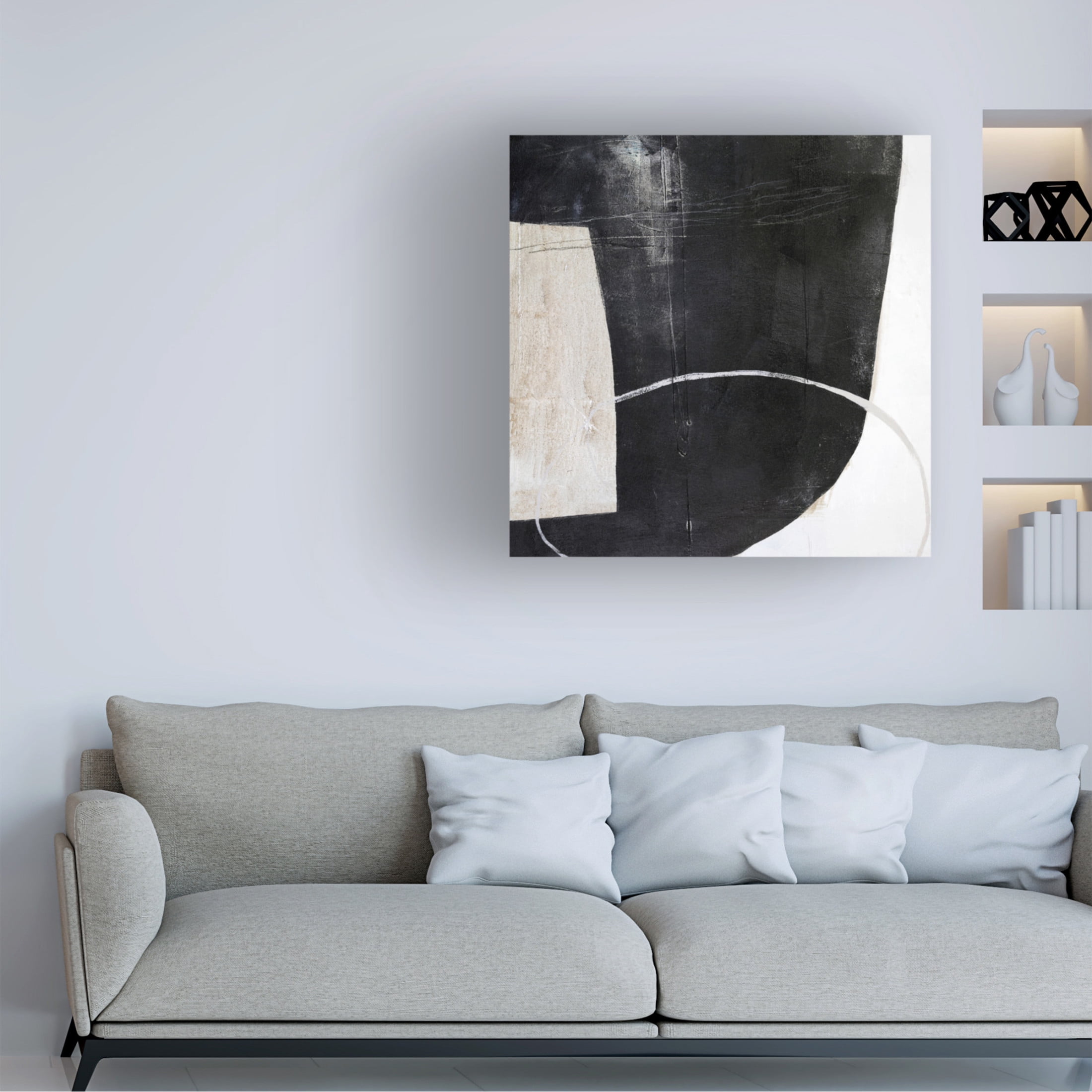 Canvas Wall Art - Design Fabrikken 'Sort Of Stone' Wall Art for Living Room, Bedroom, or Office Décor by Trademark Fine Art - 35 x 35 Inches