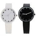 thumbnail image 1 of 2pcs Girls Solid Color Watch Fashionable Wrist Watch Student Gift (White, Black), 1 of 7