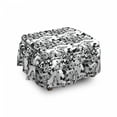 thumbnail image 1 of Black and White Ottoman Cover, Butterfly Motif, 2 Piece Slipcover Set with Ruffle Skirt for Square Round Cube Footstool Decorative Home Accent, Standard Size, Black White, by Ambesonne, 1 of 5