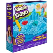 Kinetic Sand, Sandbox Set Kids Toy with 1lb All-Natural Blue Kinetic Sand and 3 Molds, Sensory Toys for Kids Ages 3 and up