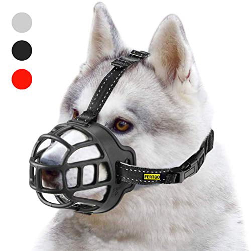 Anti-Barking and Anti-Chewing fertgo Soft Breathable Basket Silicone Dog Muzzles for Small Allow Dog Safe Walking. Adjustable Medium and Large Dogs