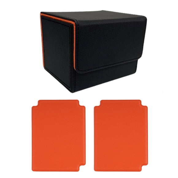 Caja de baraja de cartas coleccionables, protectores de tarjetas deportivas, estuche coleccionable naranja interior DYNWAVEMX Estuche para baraja de cartas coleccionables