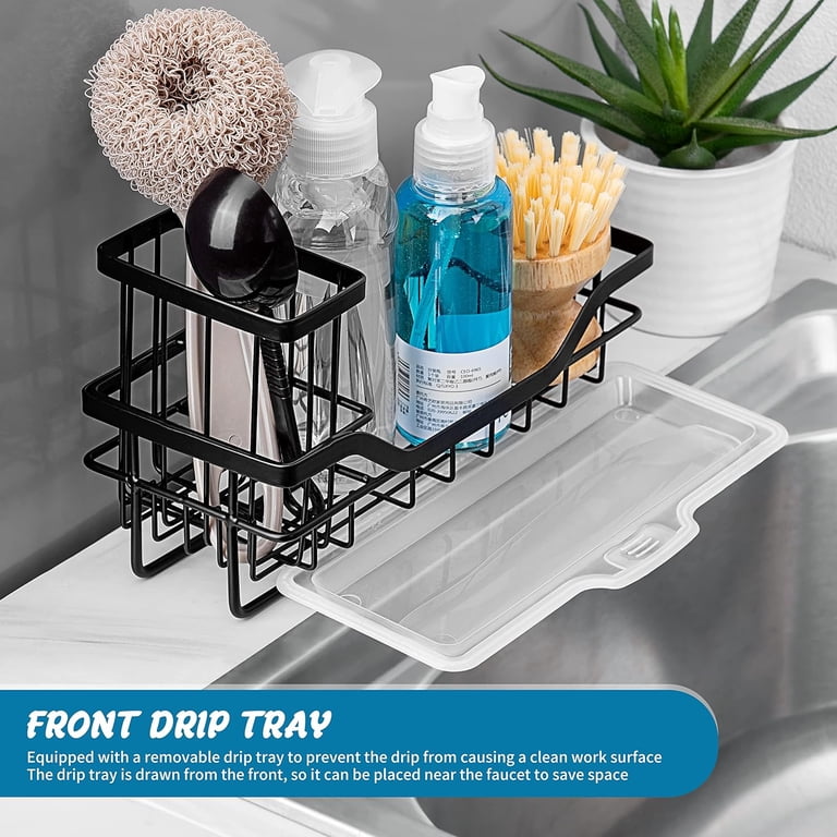 IZEYNO Stainless Steel Sink Caddy Organizer, Black photo 5