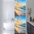thumbnail image 3 of Ocean Sunset Window Privacy Film, Beach Blue Sky Coastal Seashore Summer Static Cling UV Sun Blocking Heat Control Window Tint Day and Night, Non-Adhesive One Way Windows Privacy Cover 17.7''x78.7'', 3 of 7