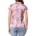 thumbnail image 3 of INSPIRE CHIC Satin Work Blouses for Women's Floral Vintage Cap Sleeve Business Casual Blouse XL Pink, 3 of 6