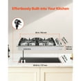 thumbnail image 2 of KFFKFF 30-Inch Gas Cooktop, 4-Burner Built-in Stove, 48000BTU Dual Fuel Stainless Steel Cooktop, LPG/NG Convertible with Sealed Burners for Searing, Stewing, Boiling, and Stir-Frying, 2 of 9
