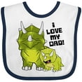 thumbnail image 3 of Inktastic I Love my Dad with Baby and Daddy Triceratops Boys or Girls Baby Bib, 3 of 4