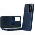thumbnail image 2 of Smart View Window Phone Case with Card Holder - Leather Cover for 5G Smartphones in Green, 2 of 5