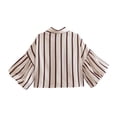 thumbnail image 6 of Uootdi 3/4 Lantern Sleeve Shirts for Women Cropped Cute Summer Button Down Collared Neck Tops Y2K Ruched Tops Gift, 6 of 9