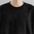 thumbnail image 6 of VSSSJ Men's Oversized Sweatshirt Relaxed Fit Round Neck Long Sleeve Drop Shoulder Casual Solid Versatile Sports Pullover Top Black XXXL, 6 of 7