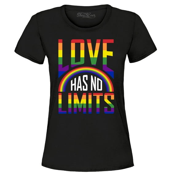 Shop4Ever Women's Love Has No Limits Graphic T-Shirt X-Large Black