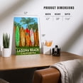 thumbnail image 4 of Laguna Beach, California, Surfboard Fence (12x18 Aluminum Art, Indoor Outdoor Metal Sign Decor), 4 of 5