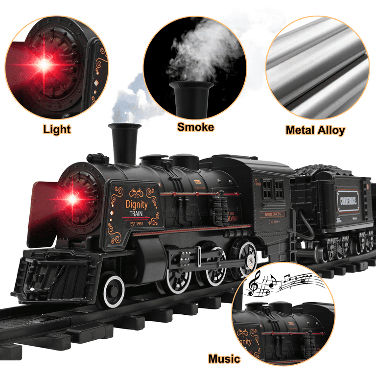 Toy steam train store with real steam