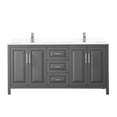 thumbnail image 3 of Wyndham Collection Daria 72" Wood Double Bathroom Vanity in Gray/Chrome, 3 of 5