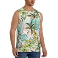 thumbnail image 2 of Balery Watercolor Palm Tree Men's Sleeveless Muscle Shirts Workout Tank Top, Moisture Wicking, Odor Protection-3X-Large, 2 of 8