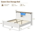 thumbnail image 3 of GloryStar Farmhouse Bed Frame with Sliding Barn Door Storage, USB Charging Station, LED Lights, Noise-Free Design, and No Box Spring Required, 3 of 7