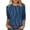 Blue, variant on Qiopertar Women's 3/4 Sleeve Casual Tops Floral Print V-Neck Blouses Trendy Summer Shirts Loose Comfy Flowy Tops with Buttons, Green XXL