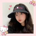 thumbnail image 3 of Sanrio Hello Kitty sombrero para el sol Kawaii Anime Kuromi Cinnamoroll resistente a los rayos UV moda versátil plegable tapa superior vacía Y2K niñas, 3 of 4