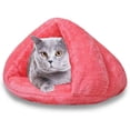 thumbnail image 4 of TheFound Nid en Peluche pour Animal Forme Triangle Couleur Unie Doux Chien Chat Lit de Couchage, 4 of 5