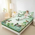 thumbnail image 4 of jejeloiu Wild Animal Mallard Queen Sheet Sets,Rustic Plant Laius Leaves Bed Set For Teens 4 Pieces, 4 of 7