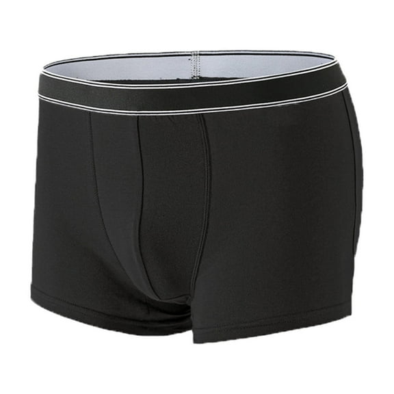 BXINGOHAI Men's Boxer Briefs, Breathable Cotton Mens Trunks Underwear, Underwear for Men Black,L