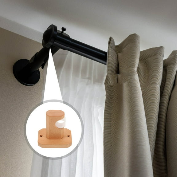 WHAMVOX  Wall Curtain Rod Brackets Shower Wooden Pole Fixing