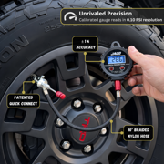 JACO Lightning RX4 Digital Tire Deflator with Gauge | Quick-Connect Rapid Air Down Tool for Off Road 4x4