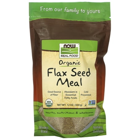 NOW Foods Real Food Organic Golden Flax Seed Meal 12 oz